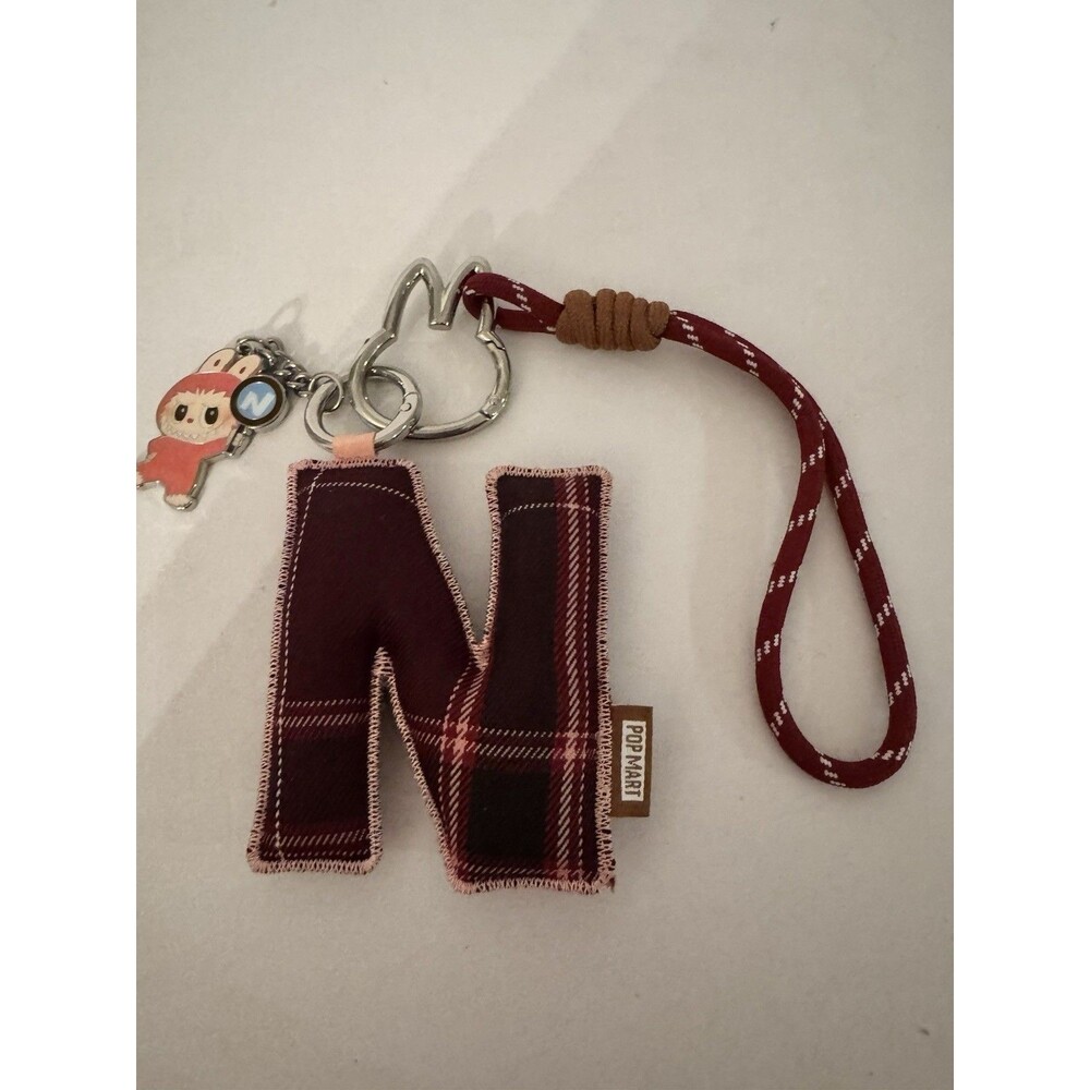 POP MART Labubu The Monsters Pin For Love Series Letter N Pendant Keychain